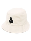 Isabel Marant Women Ivory Cotton Haley Bucket Hat In Ecru/black