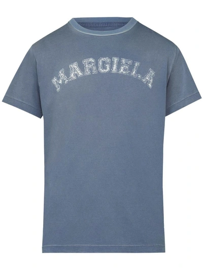 Maison Margiela Blue Printed T-shirt In Grey