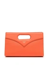 Mcm Small Diamond Logo Printed Tote Bag In Orange