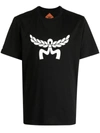Mcm Crew Neck Graphic Print Short Sleeves Top In Black