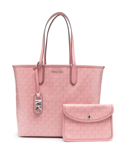 Michael Kors Eliza Monogram Tote  Bags In Pink & Purple