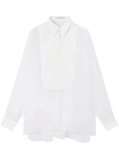 Stella Mccartney S-wave Button-up Silk Shirt In White