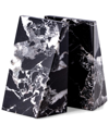 Bey-berk Black Zebra Marble Wedge Bookends