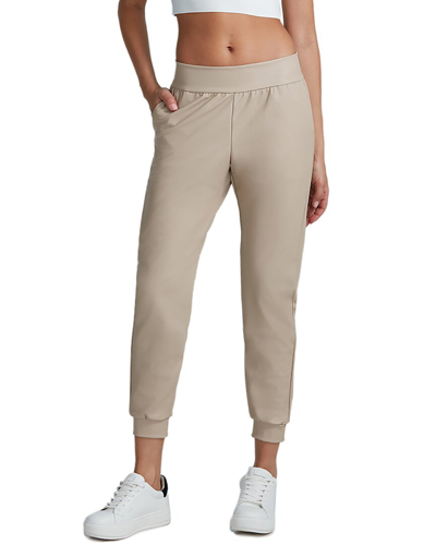 Commando Faux Leather Jogger Pants In Sand