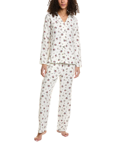 Carole Hochman 2pc Pajama Pant Set In White