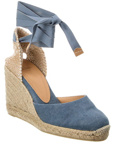 Castaã±er Castañer Carina Canvas Wedge Sandal In Blue