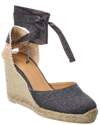 Castaã±er Castaner Lurex Carina Wedge Espadrilles In Grey