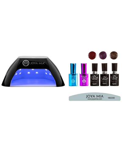 Joya Mia Gel Nail Polish Starter 7pc Kit With Led Lamp And 3 Colors In White