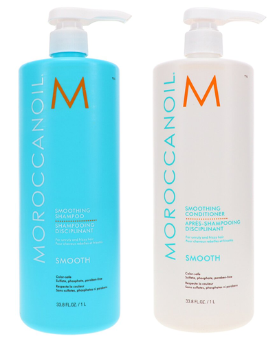Moroccanoil Unisex 33oz Smoothing Shampoo & Conditioner In White