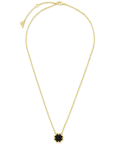 Sterling Forever 14k Plated Black Onyx Pendant Necklace In Rose
