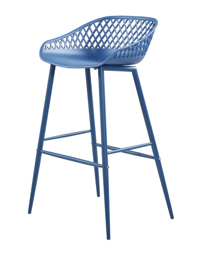 Moe's Home Collection Piazza Outdoor Barstool In Blue