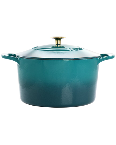 Martha Stewart 7qt Enameled Cast Iron Dutch Oven With Lid In Green