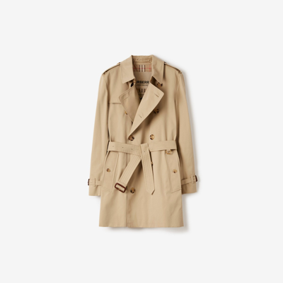 Burberry Short Kensington Heritage Trench Coat In Honey