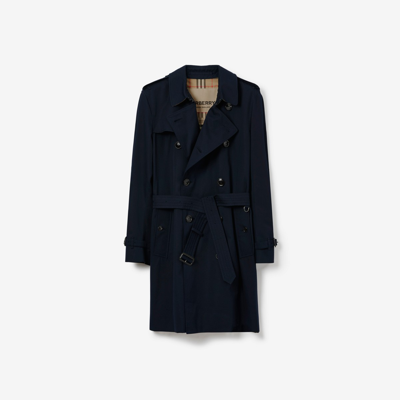 Burberry Mid-length Kensington Heritage Trench Coat In Coal Blue