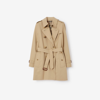 Burberry Kensington Quilted Short Org 2 Coat With Hood In Honey