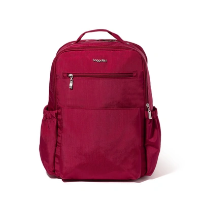 Baggallini Tribeca Expandable Laptop Backpack In Red