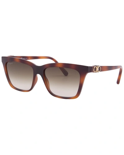 Ferragamo Women's Sf1027s 55mm Polarized Sunglasses In Brown