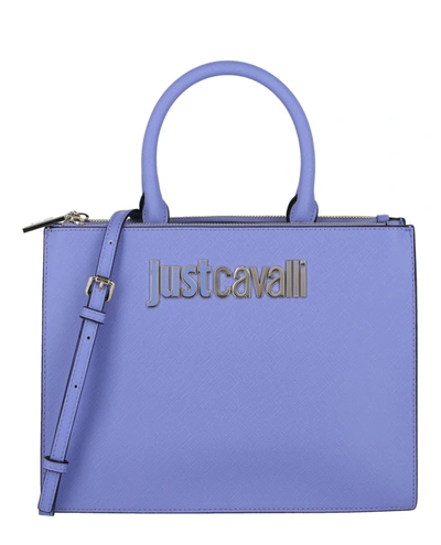 Just Cavalli Logo Shoulder Bag In Purple