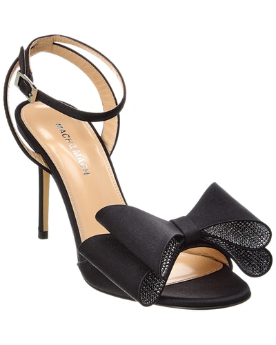 Mach & Mach Satin Sandal In Black