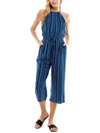 KINGSTON GREY WOMENS STRIPED TIE WAIST JUMPSUIT