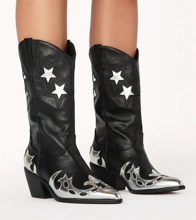 Billini Nico Statement Metallic Boot In Black