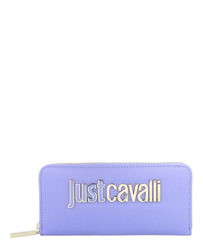 Just Cavalli Plaque Logo Wallet In Purple