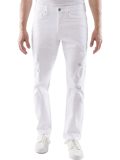 Lazer Mens Slim Fit Mid Rise Slim Jeans In White