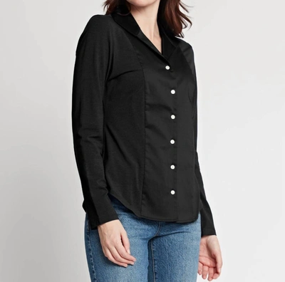 Hinson Wu Donna Classic Fit Wing Collar Shirt In Black