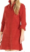 DUFFIELD LANE VICTORIA DRESS IN RED CORDUROY