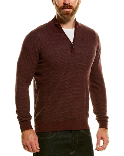 Raffi 1/4-zip Mock Neck Sweater In Red