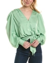 Ramy Brook Pauline Surplice Blouse In Green