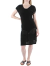 Anne Klein Womens Open Stitch Side Slits Tunic Top In Multi