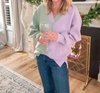Crosby By Mollie Burch Mac Sweater In Mint Lavender In Multi
