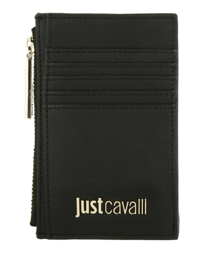Just Cavalli Plaque Logo Card Holder In Black