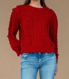 Olivia James The Label Poppy Bubble Knit Sweater In Berry In Pink