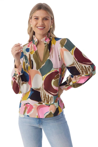 Crosby By Mollie Burch The Lyla Top In Abstract Expression In Green
