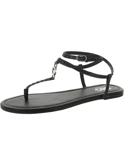 Gbg Los Angeles Blossom Womens Metallic Embellished Ankle Strap In Black