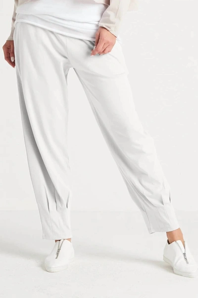 Planet By Lauren G Pima Cotton Pinched Pleat Pants In White