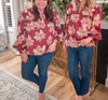 Crosby By Mollie Burch The Gaines Top In Gallery Floral In Multi
