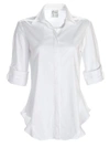 Finley 3/4-sleeve Stretch Cotton Swing Shirt In White
