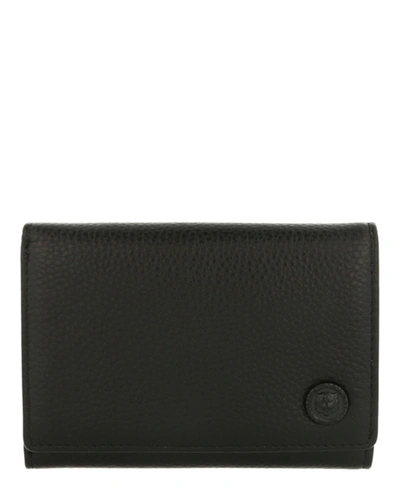 Just Cavalli Logo Plaque Trifold Wallet In Black