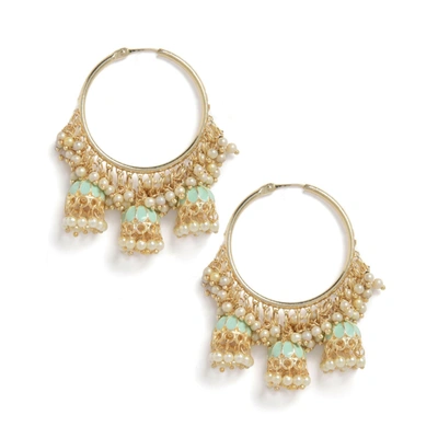 Sohi Gold-plated Enamel Earrings In Silver