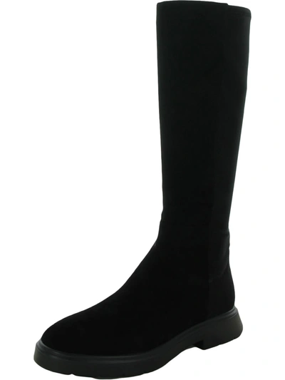 Stuart Weitzman Mckenzee Womens Suede Pull-on Knee-high Boots In Black