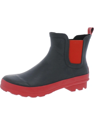 London Fog Lfw Wembley Womens Logo Pull On Rain Boots In Multi