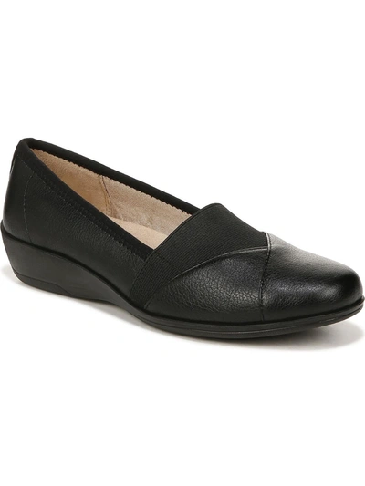 Lifestride Intro Womens Faux Leather Slip-on Loafers In Black