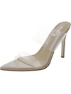 VIVIANLY WOMENS PATENT SLIP ON PUMPS