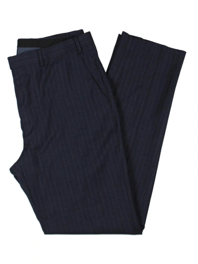 Lauren Ralph Lauren Edgewood Mens Wool Blend Pinstripe Dress Pants In Blue