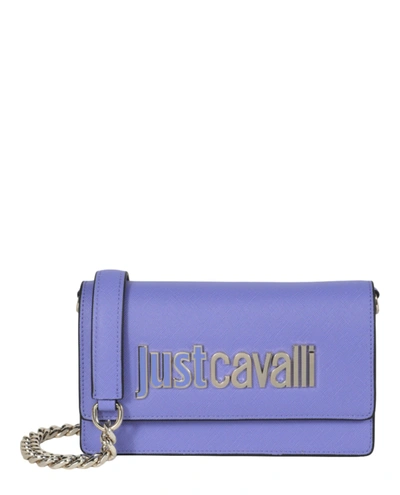 Just Cavalli Plaque Logo Crossbody In Purple