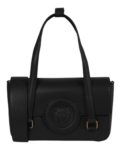 Just Cavalli Monocromatic Logo Small Shoulder Bag In Black