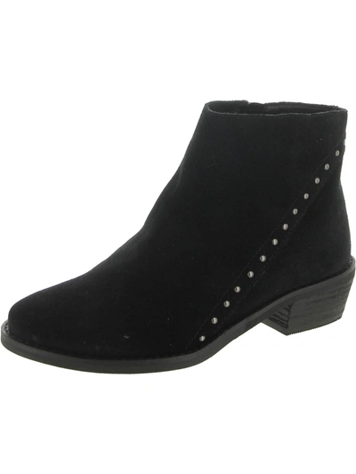 Vaneli Irven Womens Suede Studded Ankle Boots In Black